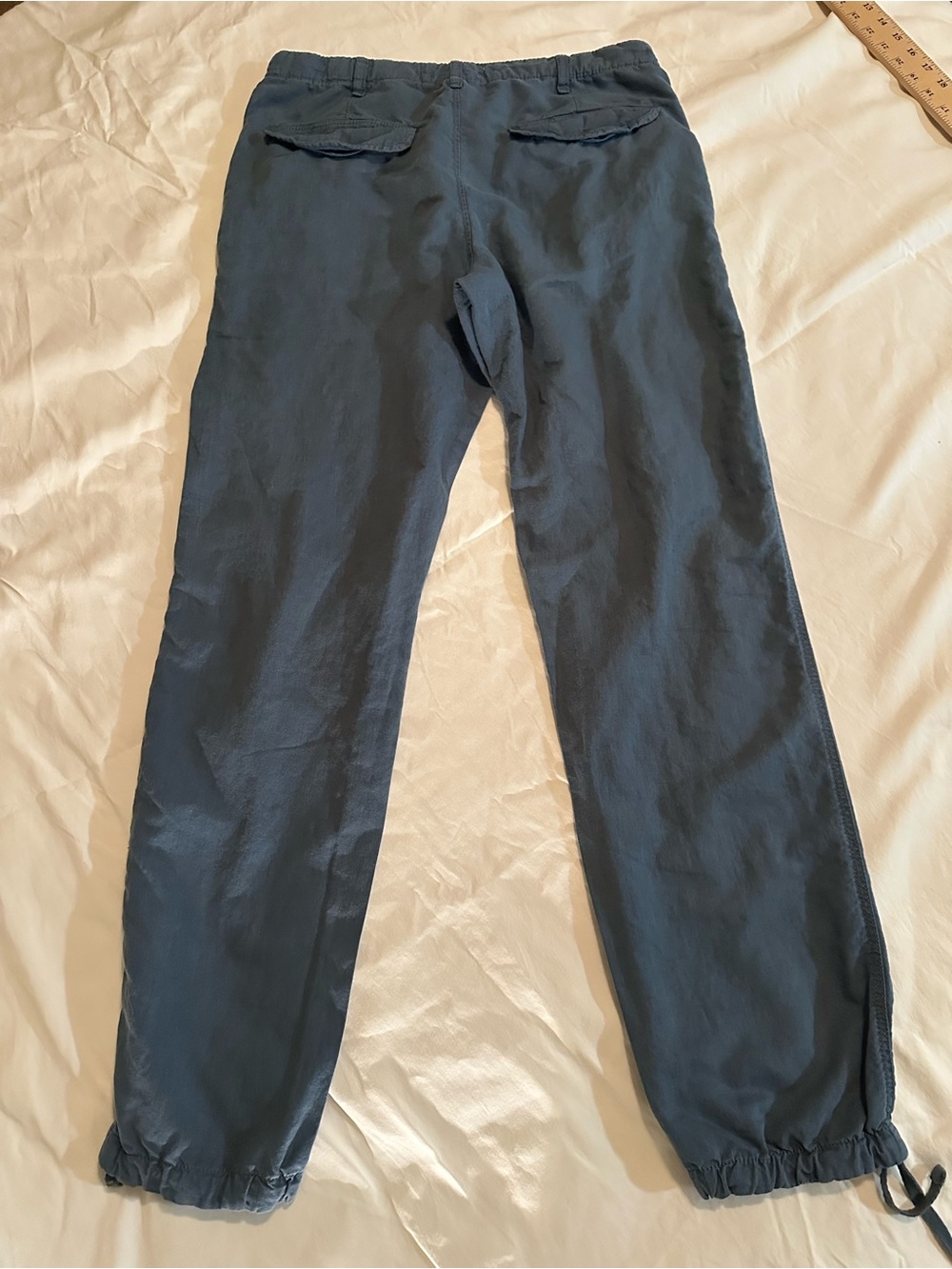 H&M LOGG Linen Casual Drawstring Jogger Pants in Slate Blue 32 - Picture 8 of 12